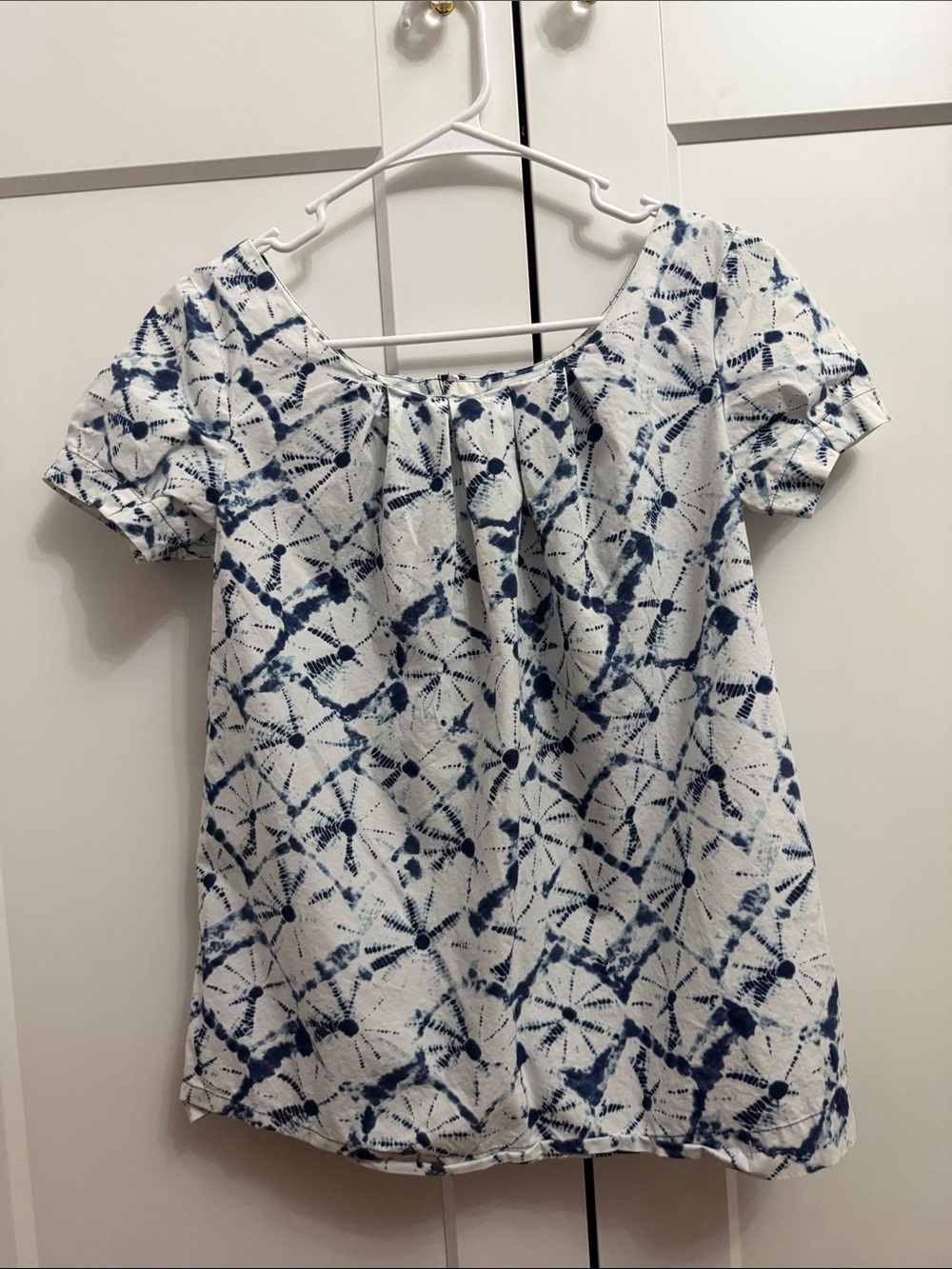 Thakoon Target White and blue shivory print Tie-Dye blouse Top